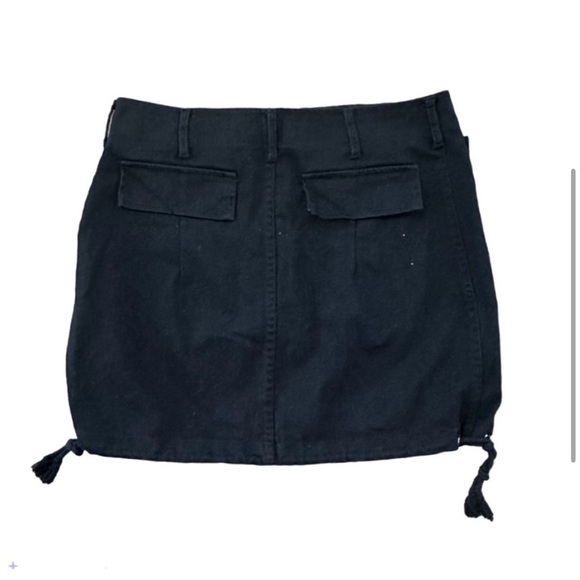 Zara Woman Cargo Mini Short Side Tie-Up Skirt, Black, Size L - Picture 2 of 11
